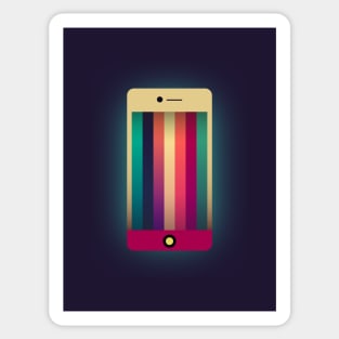 Abstract Rainbow Phone || Colorful iPhone Vector Art Sticker